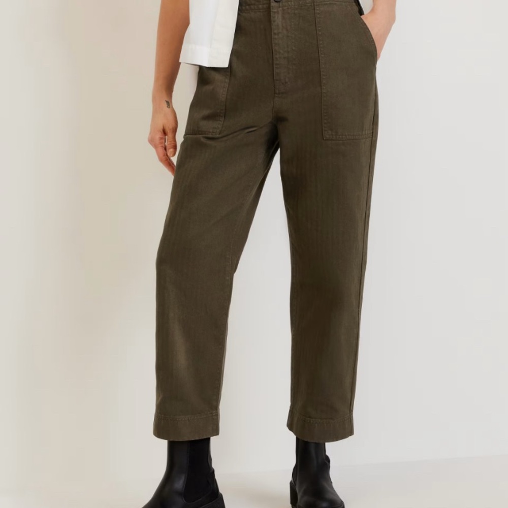 Everlane The Organic Cotton  Herringbone pant size 4 In Beech